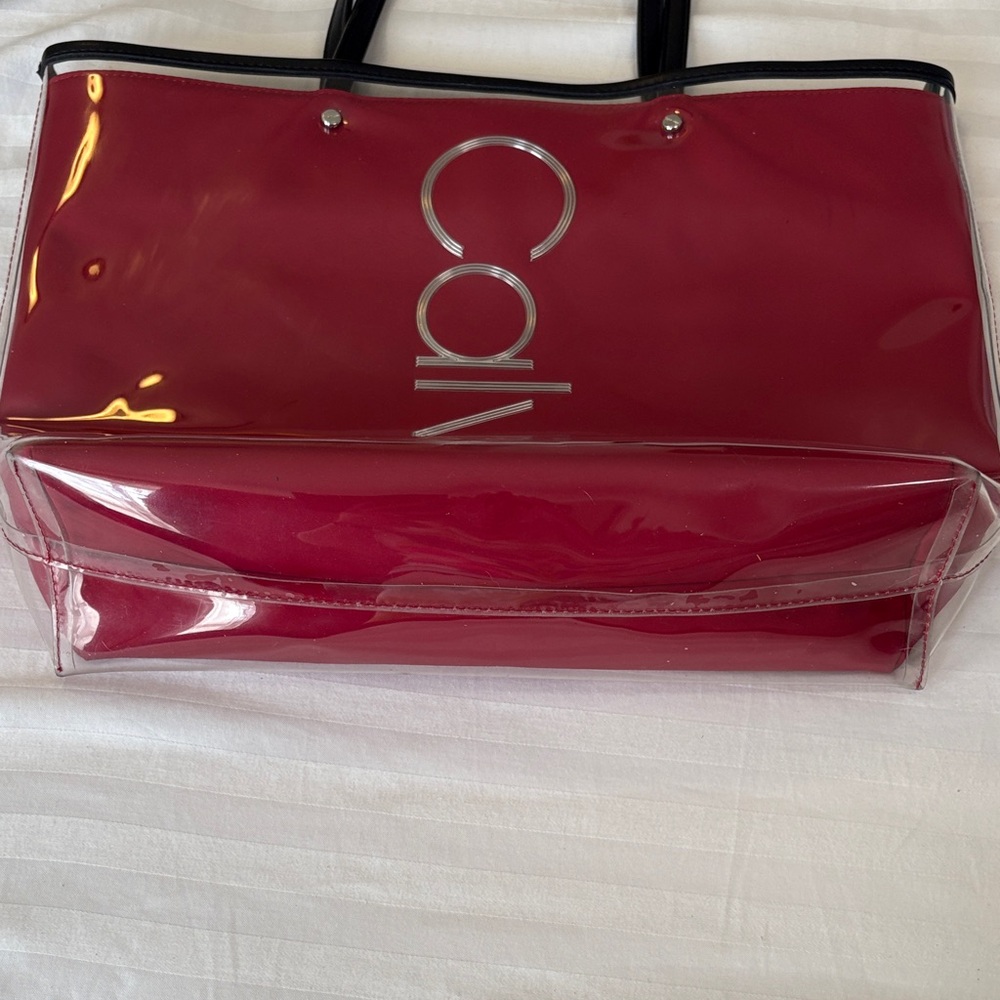 Calvin Klein Mallory Clear Red and Black Tote - Picture 9 of 15